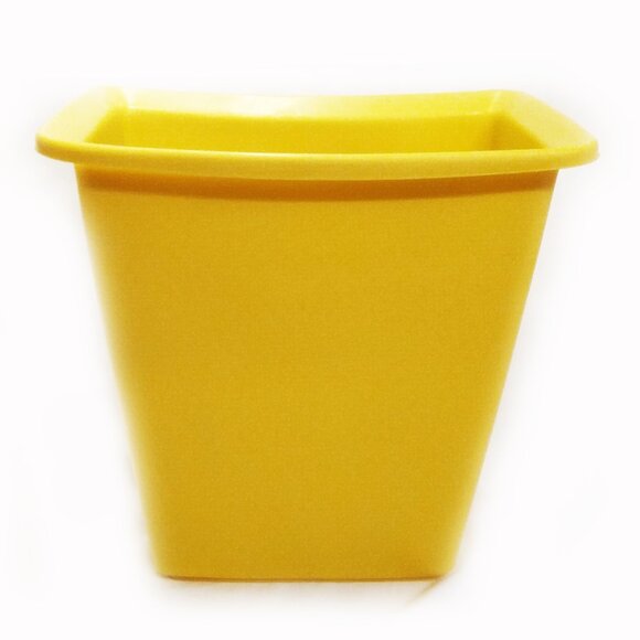 Vintage 70's Rubbermaid Trash Container-Yellow with Flower Motif-4 2952 - Picture 4 of 11